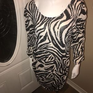 Studio 18 Dresses - Large Zebra Print Long Sleeve Body Con Dress Studio 18 Dresses - Large Zebra Print Long Sleeve Body Con Dress